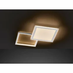Plafonnier Wofi ZENIT LED Aluminium brossé, 2 lumières, Télécommandes