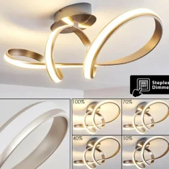 Plafonnier Woyens LED Acier brossé, 1 lumière