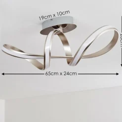 Plafonnier Woyens LED Acier brossé, 1 lumière