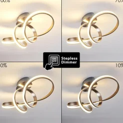 Plafonnier Woyens LED Acier brossé, 1 lumière