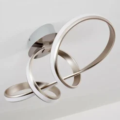 Plafonnier Woyens LED Acier brossé, 1 lumière