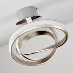 Plafonnier Woyens LED Acier brossé, 1 lumière