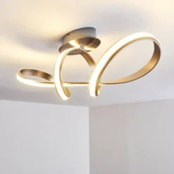 Plafonnier Woyens LED Acier brossé, 1 lumière