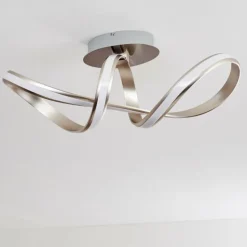 Plafonnier Woyens LED Acier brossé, 1 lumière