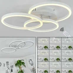 Plafonnier Xena LED Blanc, 1 lumière, Télécommandes
