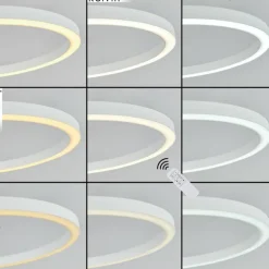 Plafonnier Xena LED Blanc, 1 lumière, Télécommandes