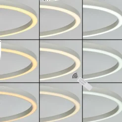 Plafonnier Xena LED Nickel mat, 1 lumière, Télécommandes