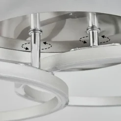 Plafonnier Xena LED Nickel mat, 1 lumière, Télécommandes