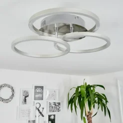 Plafonnier Xena LED Nickel mat, 1 lumière, Télécommandes