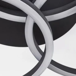 Plafonnier Xena LED Noir, 1 lumière, Télécommandes