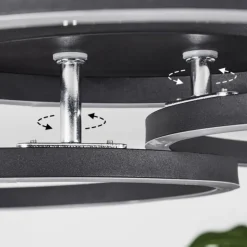 Plafonnier Xena LED Noir, 1 lumière, Télécommandes