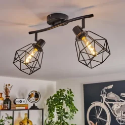 Plafonnier Yaak Noir, 2 lumières