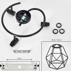 Plafonnier Yaak Noir, 3 lumières