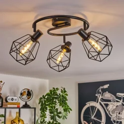 Plafonnier Yaak Noir, 3 lumières