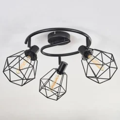 Plafonnier Yaak Noir, 3 lumières