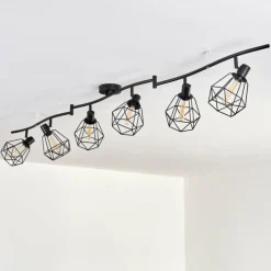 Plafonnier Yaak Noir, 6 lumières