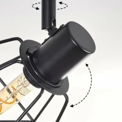 Plafonnier Yaak Noir, 4 lumières