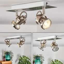 Plafonnier Yometchen LED Nickel mat, 2 lumières