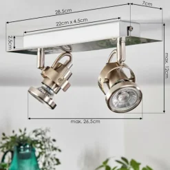 Plafonnier Yometchen LED Nickel mat, 2 lumières