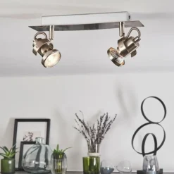 Plafonnier Yometchen LED Nickel mat, 2 lumières