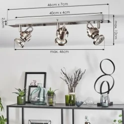 Plafonnier Yometchen LED Nickel mat, 3 lumières