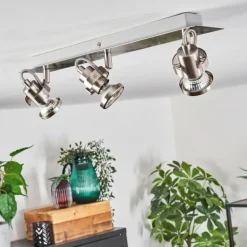 Plafonnier Yometchen LED Nickel mat, 3 lumières