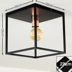 Plafonnier Yuhigaoka Noir, 1 lumière