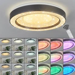 Plafonnier Zeballos LED Blanc, 1 lumière, Télécommandes, Changeur de couleurs