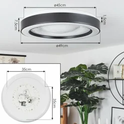 Plafonnier Zeballos LED Blanc, 1 lumière, Télécommandes, Changeur de couleurs