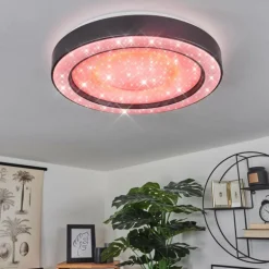 Plafonnier Zeballos LED Blanc, 1 lumière, Télécommandes, Changeur de couleurs