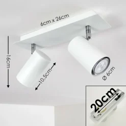 Plafonnier Zuoz Blanc, 2 lumières