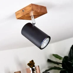 Plafonnier Zuoz Bois clair, 1 lumière