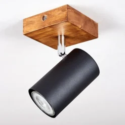 Plafonnier Zuoz Bois clair, 1 lumière