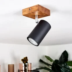 Plafonnier Zuoz Bois clair, 1 lumière