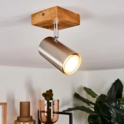 Plafonnier Zuoz Bois clair, 1 lumière