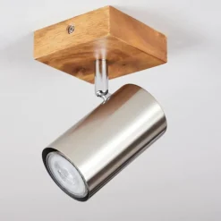 Plafonnier Zuoz Bois clair, 1 lumière