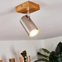 Plafonnier Zuoz Bois clair, 1 lumière