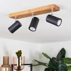 Plafonnier Zuoz Bois clair, 3 lumières