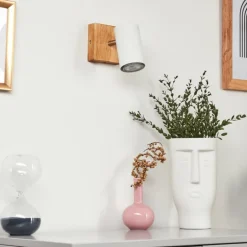 Plafonnier Zuoz Bois clair, 1 lumière