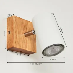 Plafonnier Zuoz Bois clair, 1 lumière