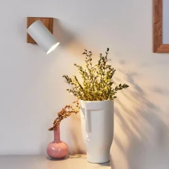 Plafonnier Zuoz Bois clair, 1 lumière