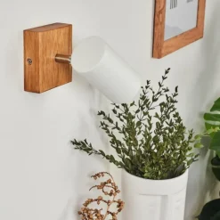 Plafonnier Zuoz Bois clair, 1 lumière