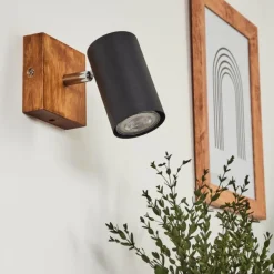 Plafonnier Zuoz Bois clair, 1 lumière