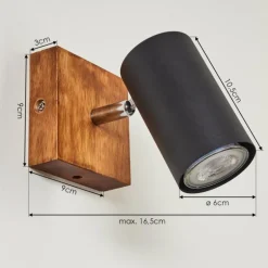 Plafonnier Zuoz Bois clair, 1 lumière