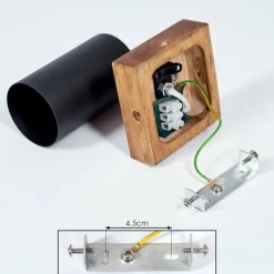 Plafonnier Zuoz Bois clair, 1 lumière