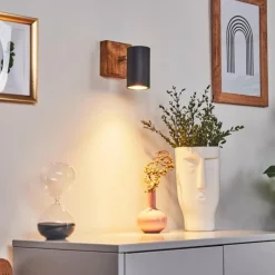 Plafonnier Zuoz Bois clair, 1 lumière