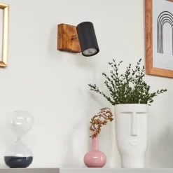 Plafonnier Zuoz Bois clair, 1 lumière