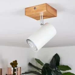 Plafonnier Zuoz Bois clair, 1 lumière