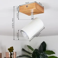 Plafonnier Zuoz Bois clair, 1 lumière