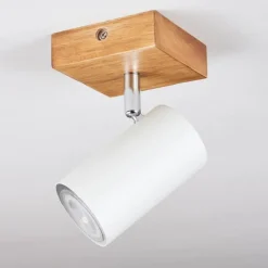 Plafonnier Zuoz Bois clair, 1 lumière